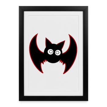 Halloween Bat - Framed poster (27 × 37 cm) - black - Front