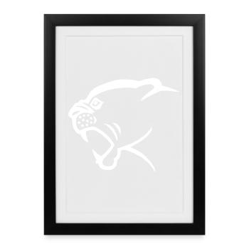 White panther head - Framed poster (27 × 37 cm) - black - Front