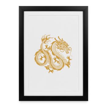 Chinese dragon - Framed poster (27 × 37 cm) - black - Front