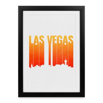 Coucher de soleil de la ligne de la ligne de Las Vegas - Affiche encadrée (27 × 37 cm) - noir - Devant