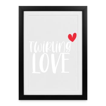 Twirling Love Baton Sport Gift - Framed poster (27 × 37 cm) - black - Front
