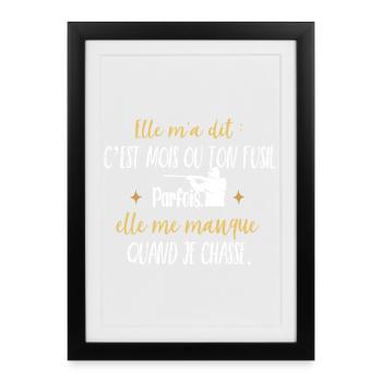 Humour Papy Chasse humoristique Papi Chasseur Tee - Affiche encadrée (27 × 37 cm) - noir - Devant