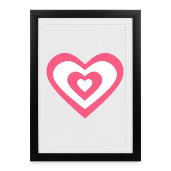 Valentines Pink Heart, Valentines Gift - Framed poster (27 × 37 cm) - black - Front