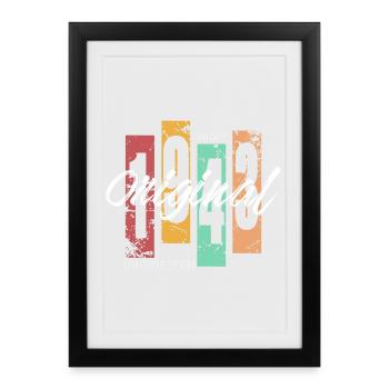 1943 Vintage Retro Birthday - Affiche encadrée (27 × 37 cm) - noir - Devant