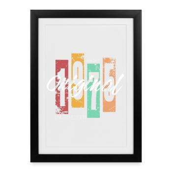 1975 Vintage Retro Birthday - Affiche encadrée (27 × 37 cm) - noir - Devant