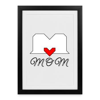 L’amour de la mère la meilleure maman la meilleure maman - Affiche encadrée (27 × 37 cm) - noir - Devant