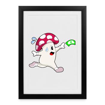 Jogging champignon sport de jogging - Affiche encadrée (27 × 37 cm) - noir - Devant