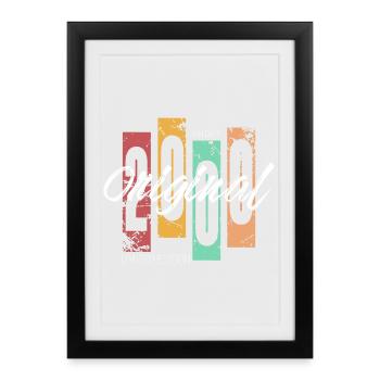 2000 vintage vintage rétro anniversaire - Affiche encadrée (27 × 37 cm) - noir - Devant