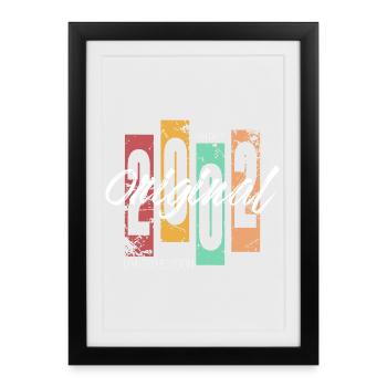 2002 Vintage Retro Anniversaire - Affiche encadrée (27 × 37 cm) - noir - Devant