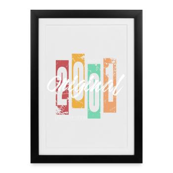 2001 vintage vintage rétro anniversaire - Affiche encadrée (27 × 37 cm) - noir - Devant