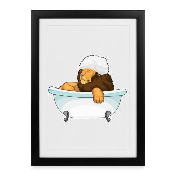 Baignoire Lion - Affiche encadrée (27 × 37 cm) - noir - Devant