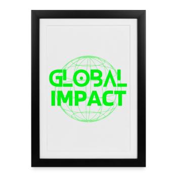 mère nature, planète terre, Global impaci - Affiche encadrée (27 × 37 cm) - noir - Devant