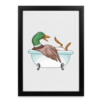 Baignoire de bain de canard - Affiche encadrée (27 × 37 cm) - noir - Devant