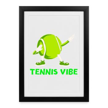 tennis, balle de tennis, fan de tennis - Affiche encadrée (27 × 37 cm) - noir - Devant