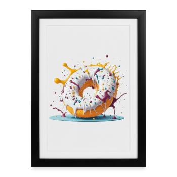 Beignet - Affiche encadrée (27 × 37 cm) - noir - Devant