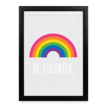 Mois de la fierté LGBTQ - Soyez coloré - Affiche encadrée (27 × 37 cm) - noir - Devant