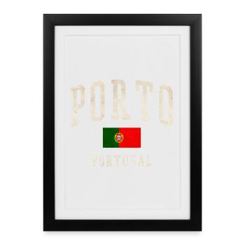 Porto Portugal Vintage Imprimer - Affiche encadrée (27 × 37 cm) - noir - Devant