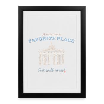Get well soon Meet us at our favorite place, Berlin - Framed poster (27 × 37 cm) - black - Front