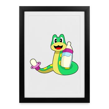 Lait pour biberon Snake - Affiche encadrée (27 × 37 cm) - noir - Devant