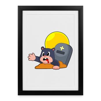 Pierre tombale d’Halloween de Mole - Affiche encadrée (27 × 37 cm) - noir - Devant