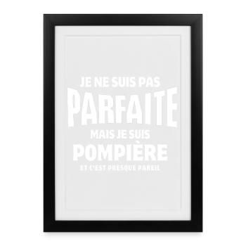 pompière, je suis pompière - Affiche encadrée (27 × 37 cm) - noir - Devant
