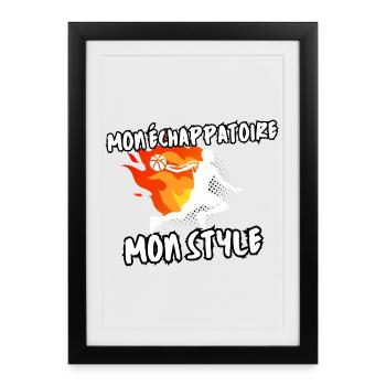 Basketball escape in flames - Framed poster (27 × 37 cm) - black - Front