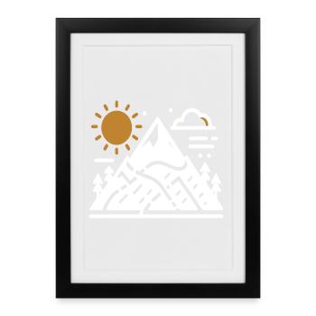Amour de montagne Alpinisme Alpinisme en plein air w - Affiche encadrée (27 × 37 cm) - noir - Devant