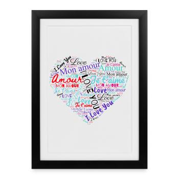COEUR - Affiche encadrée (27 × 37 cm) - noir - Devant