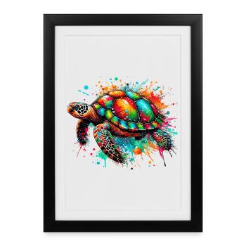 Turtle - Framed poster (27 × 37 cm) - black - Front