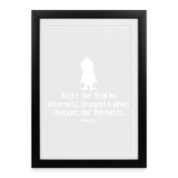 Troll-Checker - Gerahmtes Poster (27 × 37 cm) - Schwarz - Vorne