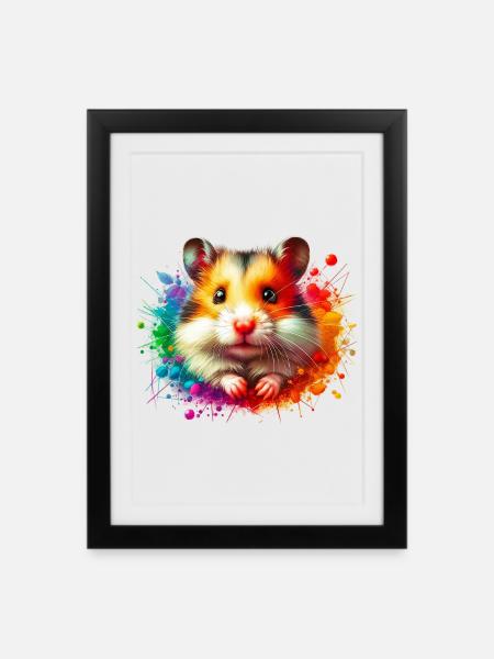 Hamster - Gerahmtes Poster (27 × 37 cm) - Schwarz