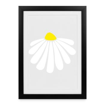 fleur énergie margarite fleur été nature - Affiche encadrée (27 × 37 cm) - noir - Devant