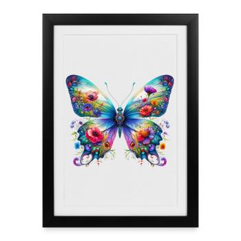 Papillon - Affiche encadrée (27 × 37 cm) - noir - Devant