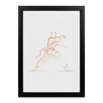 Vintage Karateka Sketch - Framed poster (27 × 37 cm) - black - Front