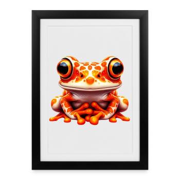 Grenouille - Affiche encadrée (27 × 37 cm) - noir - Devant