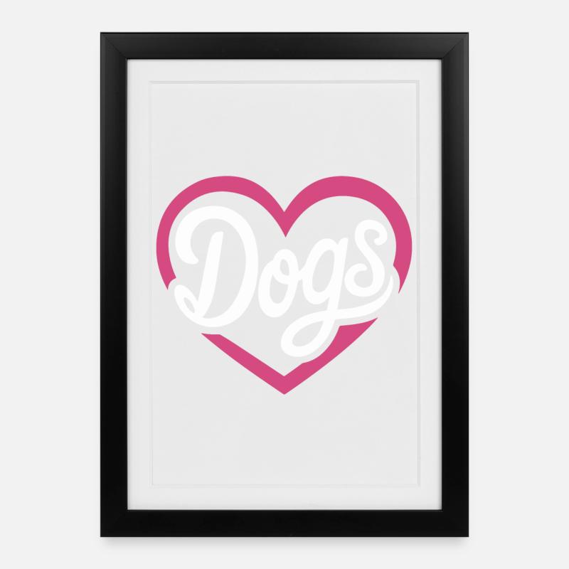 Chiens d’amour - Affiche encadrée (27 × 37 cm) - noir