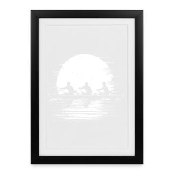 Rowing Team Sketch - Framed poster (27 × 37 cm) - black - Front