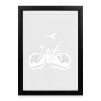 Mountainbiken - Gerahmtes Poster (27 × 37 cm) - Schwarz - Vorne