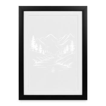 Mountains - Framed poster (27 × 37 cm) - black - Front