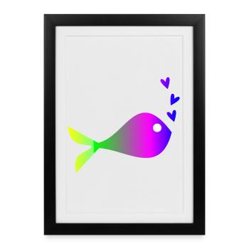 FISH. SARDINE. APRIL FOOL. SEA. OCEAN - Framed poster (27 × 37 cm) - black - Front