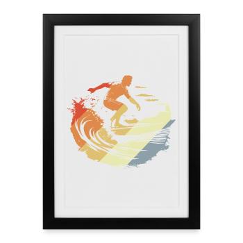 Surfing Vintage - Framed poster (27 × 37 cm) - black - Front