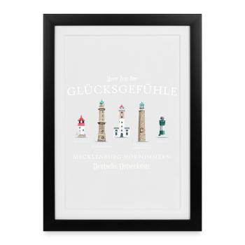 Mer Baltique Mecklembourg-Poméranie occidentale, Allemagne - Affiche encadrée (27 × 37 cm) - noir - Devant