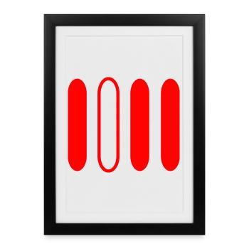 rouge 4 - Affiche encadrée (27 × 37 cm) - noir - Devant