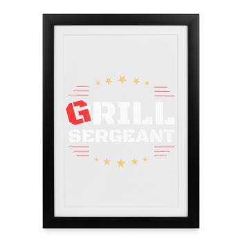 Grill Sergeant – classic BBQ Shirt - Framed poster (27 × 37 cm) - black - Front