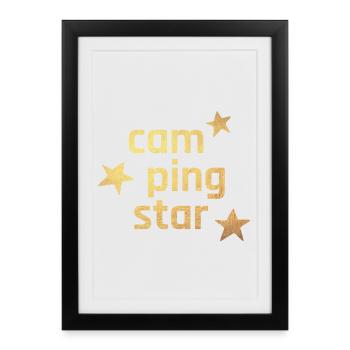 Camping Star Star Gold Fan de camping-car de luxe exclusif - Affiche encadrée (27 × 37 cm) - noir - Devant
