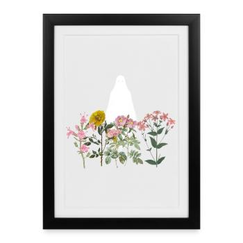 Gruselige Blumen - Gerahmtes Poster (27 × 37 cm) - Schwarz - Vorne
