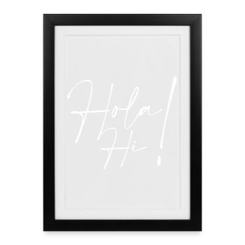 Bonjour Salut - Affiche encadrée (27 × 37 cm) - noir - Devant