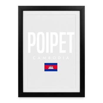 Poipet Cambodge Khmer - Affiche encadrée (27 × 37 cm) - noir - Devant