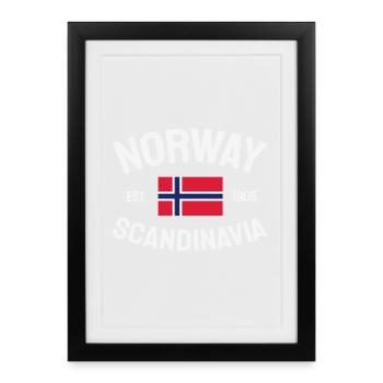 Norvège - Norvège - Norvège - Scandinavie - 1905 - Affiche encadrée (27 × 37 cm) - noir - Devant