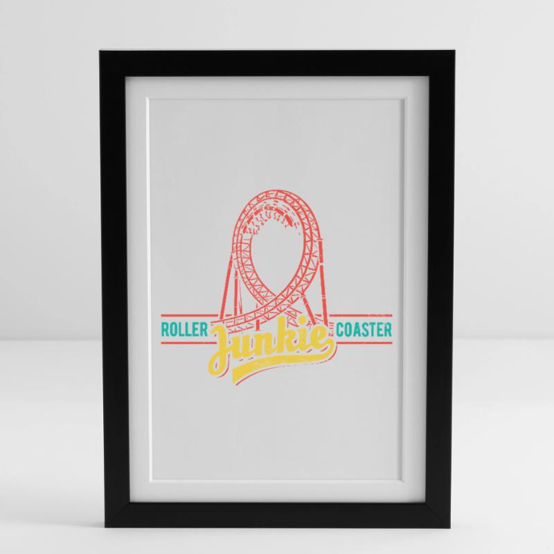 Rollercoaster Junkie - Roller Coaster - Loop Framed poster (27 × 37 cm)